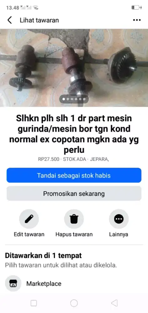 Slhkn plh slh 1 dr ex copotan mesin bor/gurinda mgkn ada yg perlu