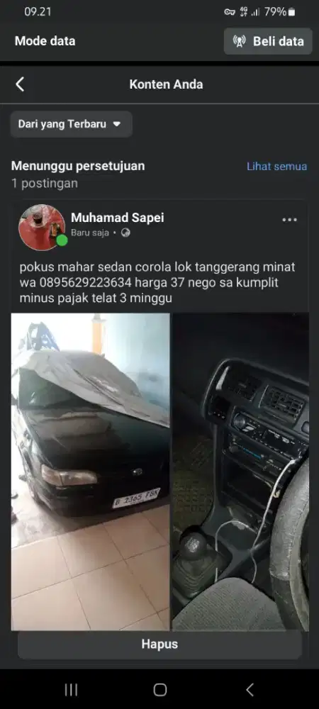 Pokus mahar sedan corola ss kumplit