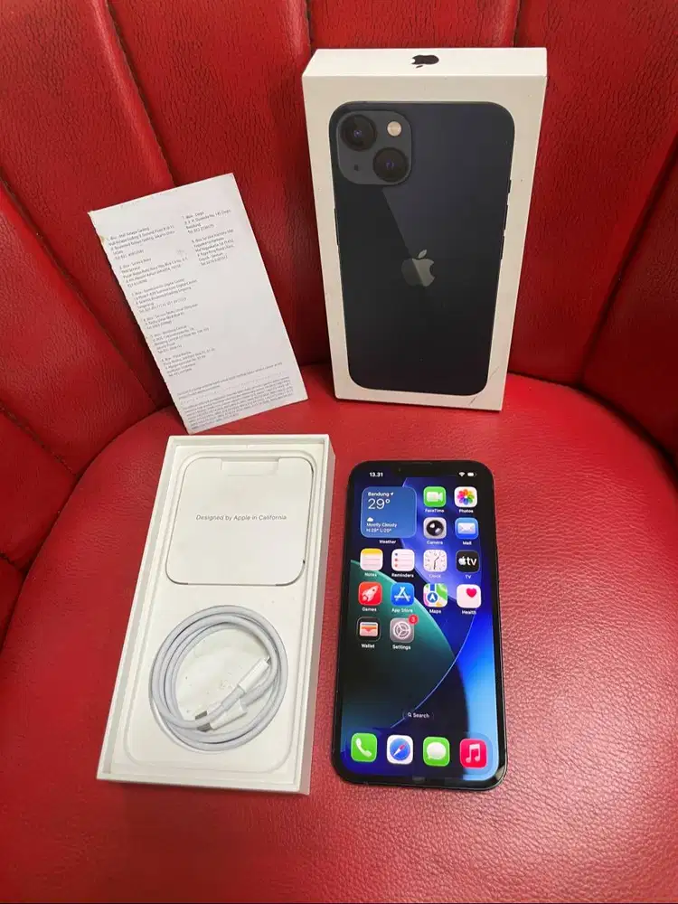 iPhone 13 128gb Midnight Garansi iBox PA/A Aktif  Fullset
