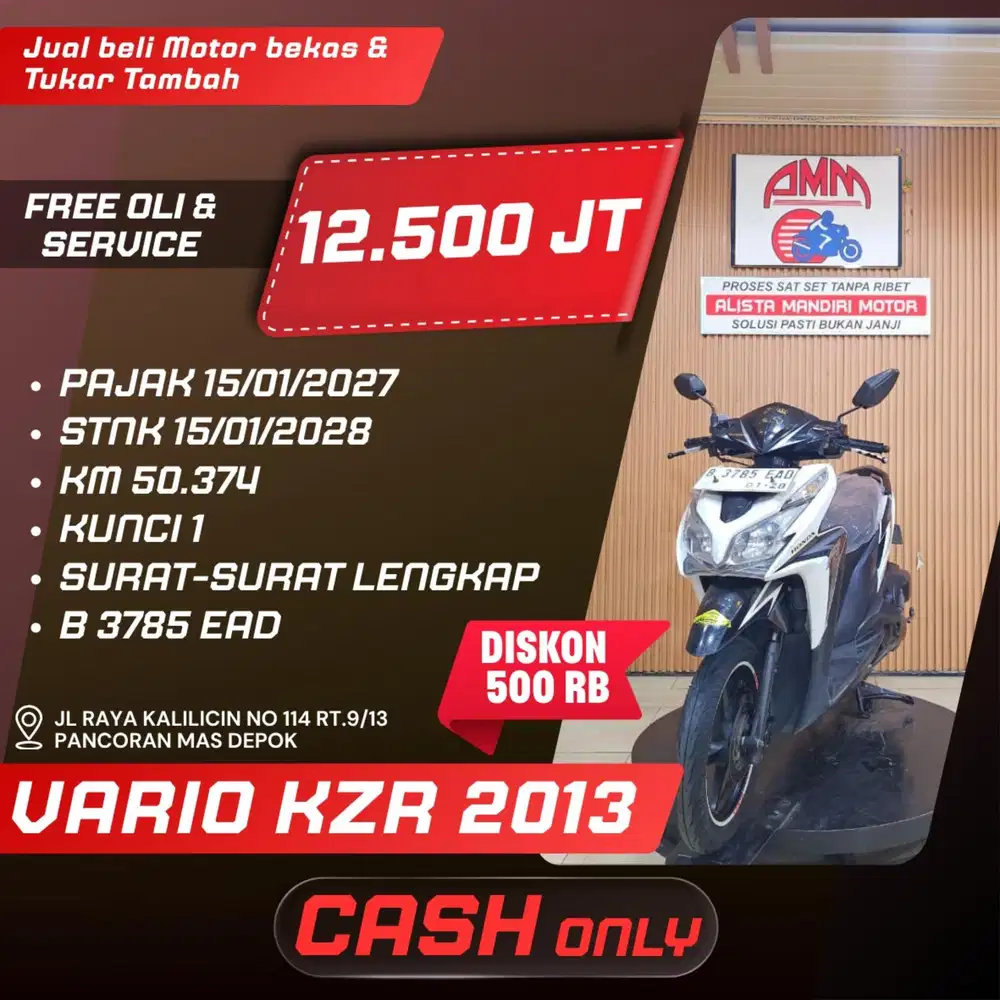 VARIO 125 KZR 2013 PAJAK HIDUP CASH ONLY ALISTA