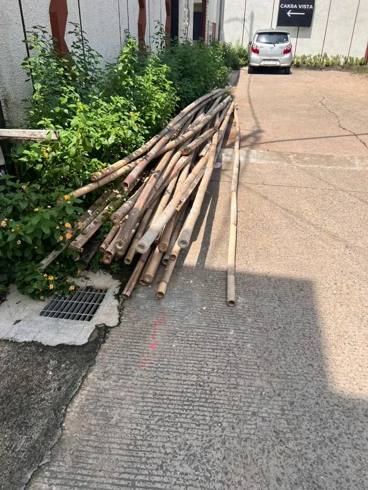Jual bambu bekas plester