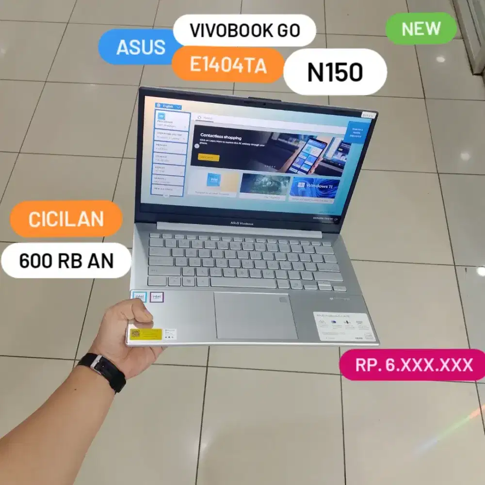Laptop Asus Vivobook Go 14 E1404TA N4500 Ram 8 GB Resmi Cash / Kredit