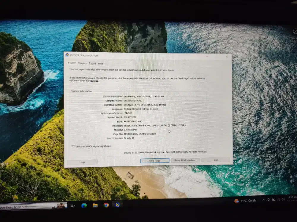 Thinkpad X260 i5 gen6 8/256 ssd