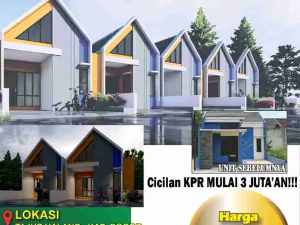 hanya DP 2juta udah bisa Punya Rumah angsuran 3jutaan perbulan di TajurHalang