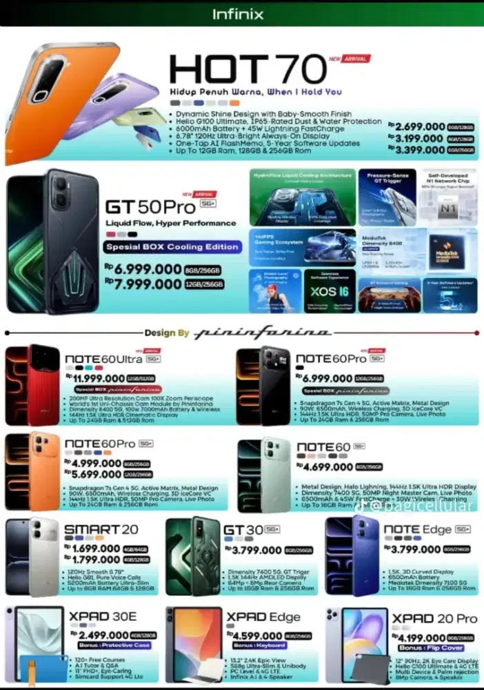 Infinix Hot 70i all varian warna bisa cicilan tanpa ribet
