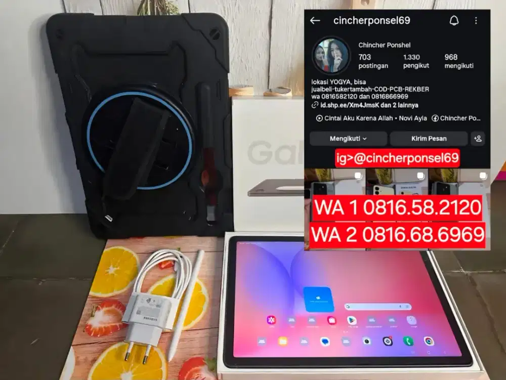 Jual tab Samsung S10 Lite 6/128 SEIN gransi nota beli ada free adaptor