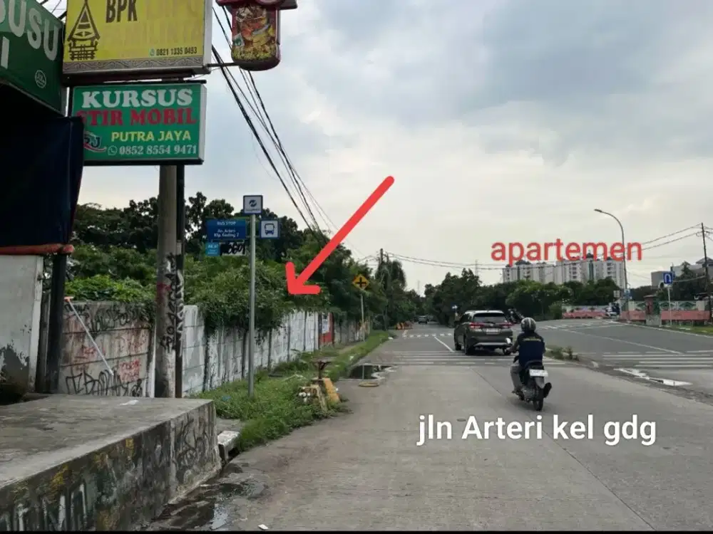 Kavling hoek strategis di jln.Arteri kel gading,lt 1250m2,cocok utk segala usaha,akses sgt mudah,jarang ada.