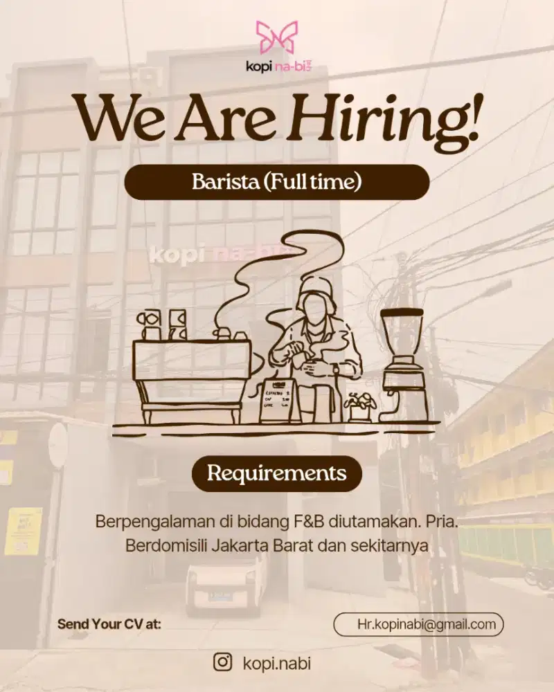 Full time Barista khusus pria