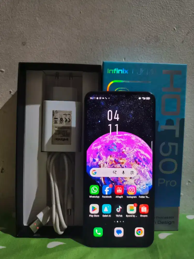 Infinix Hot 50 pro 8/256 Fullset Mulus