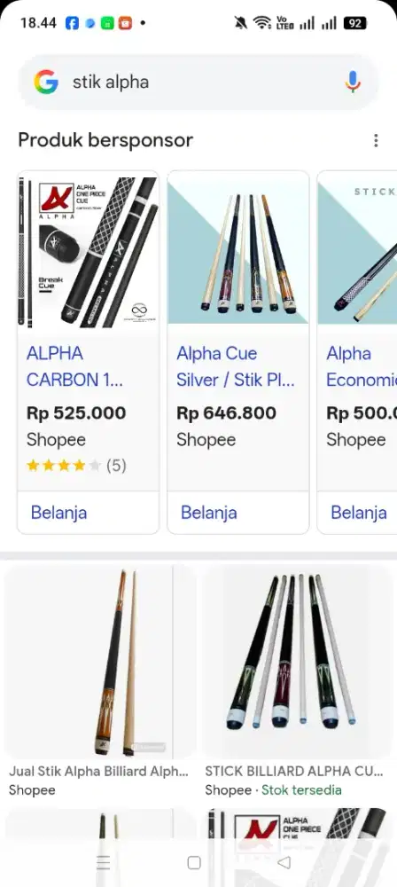 Stik biliard  bekas
