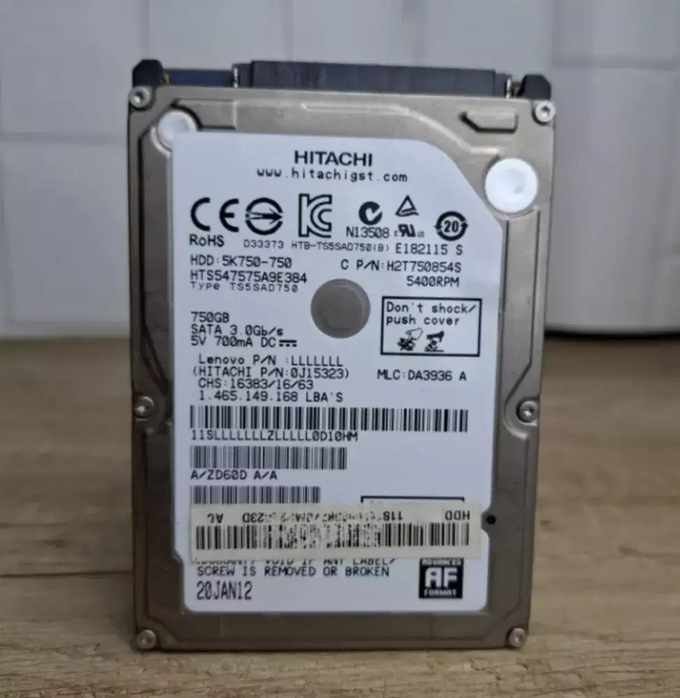 Hardisk HDD Laptop 750Giga masih bagus