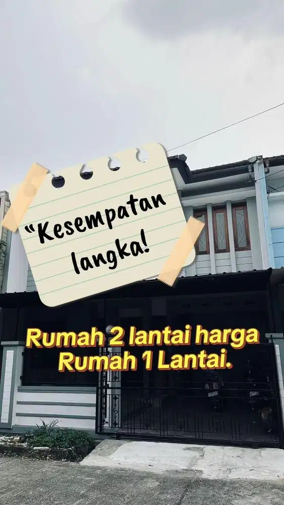 DIJUAL RUMAH 2 LANTAI HARGA 1 LANTAI