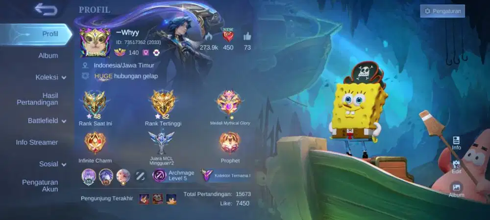 Jual akun Mobile Legend