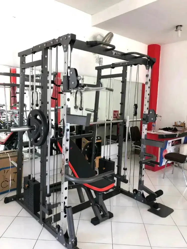 SMITH MACHINE TL 026, FREE STICK + PLATE BEBAN 40 KG ALAT FITNESS