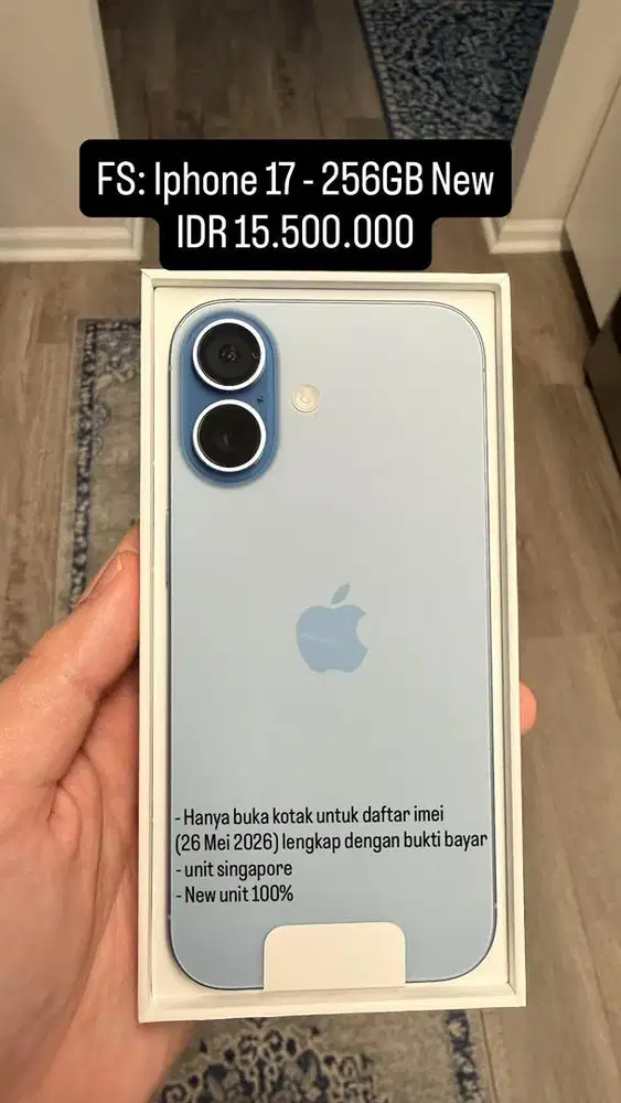 New Iphone 17 256gb blue (baru 100%)