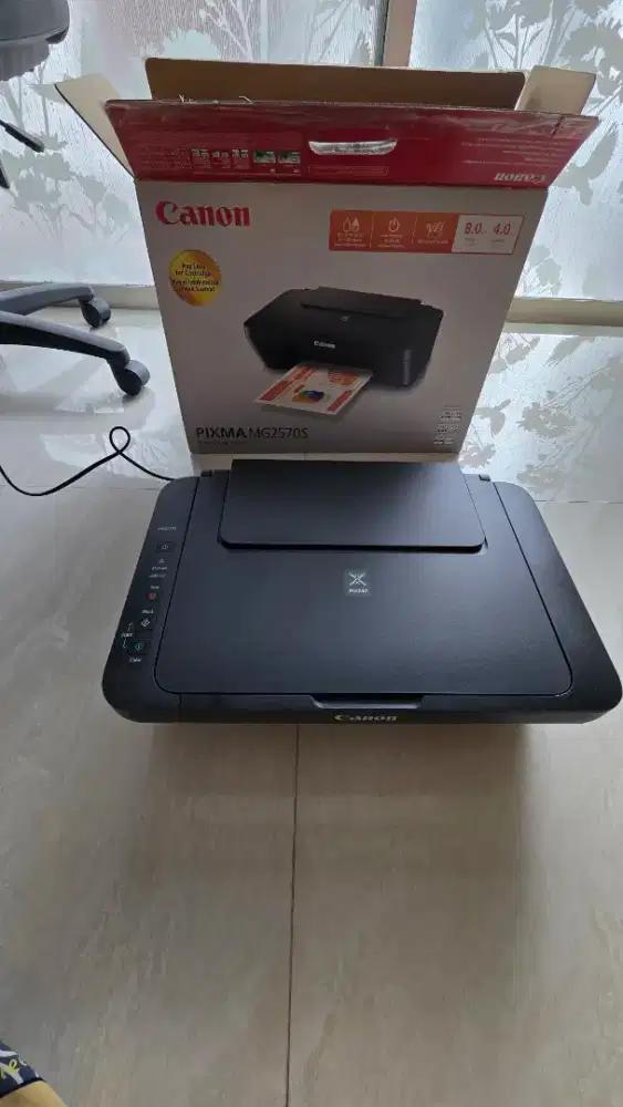 Printer Canon Pixma MG2570S Kondisi 99% warna Hitam