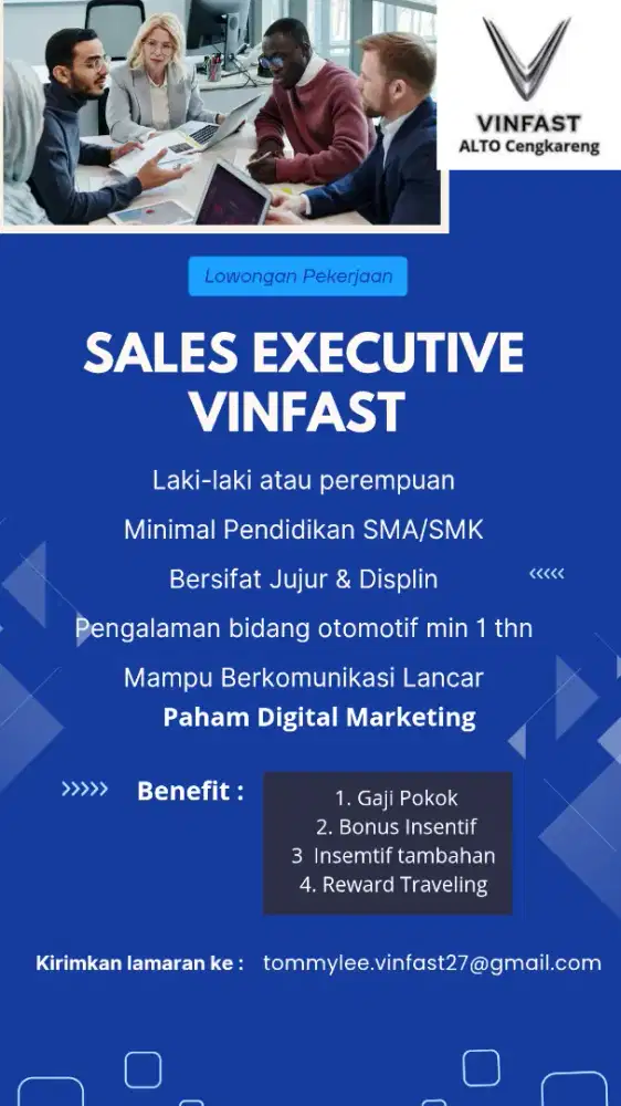 Lowongan kerja Sales Vinfast Jakarta