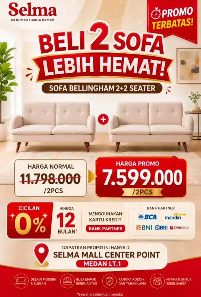 PROMO SOFA BELLINGHAM 2 SEATER