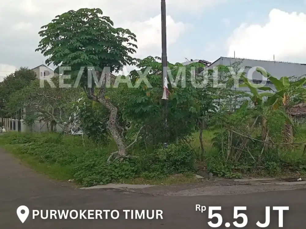 Dijual Tanah Posisi Hook Strategis Area Purwokerto Timur