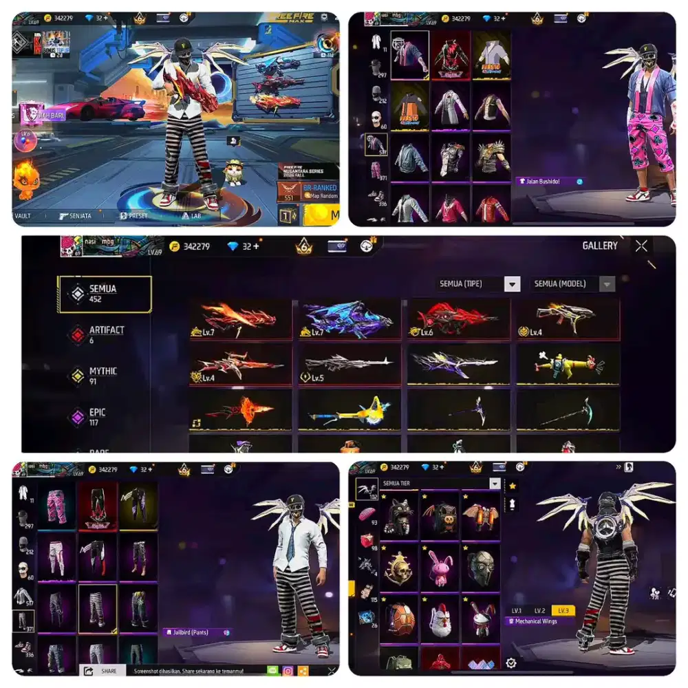 Ready tersedia jual akun ff