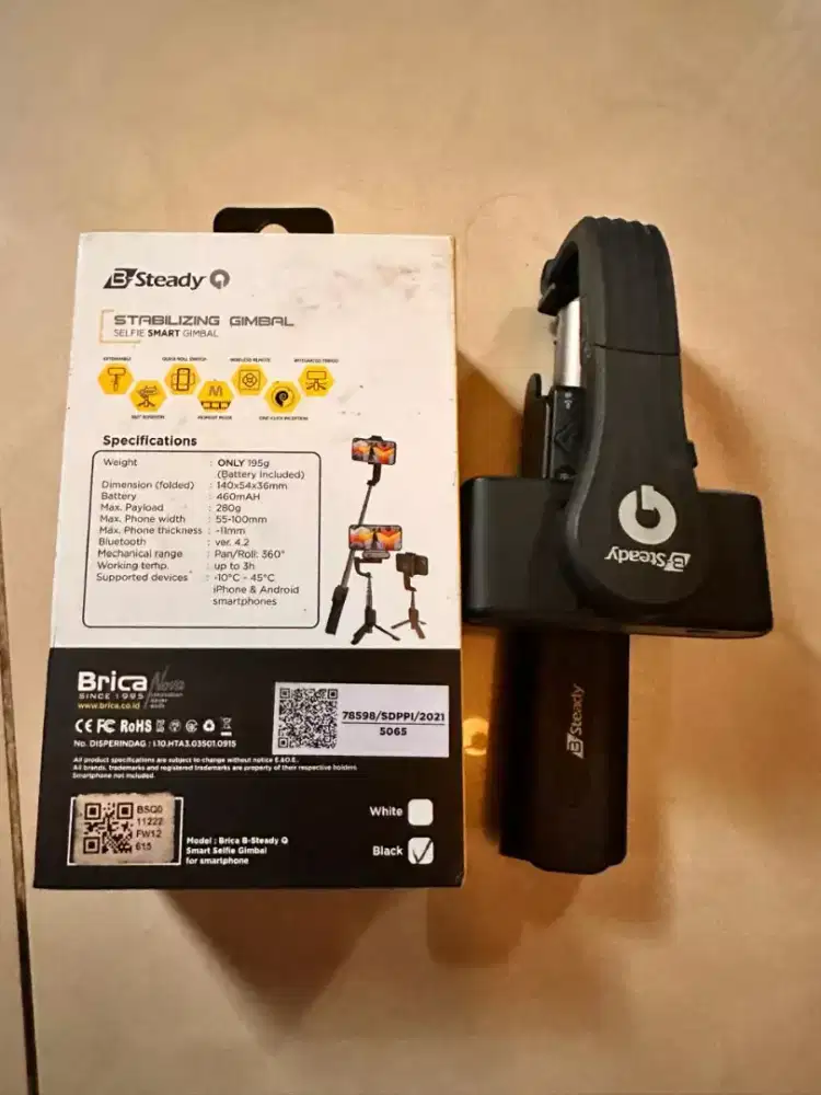 Brica Steady Q Black Nova Gimbal/Tongsis