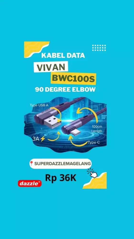 Kabel data vivan bwc 100 s type C gray