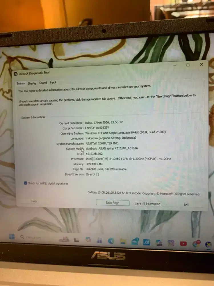 Asus Laptop VivaBook X515JAB I3 gen 10