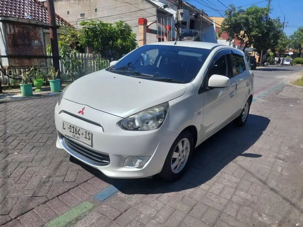 MITSUBISHI MIRAGE 1.2 GLS MATIC 2013 PUTIH SURABAYA