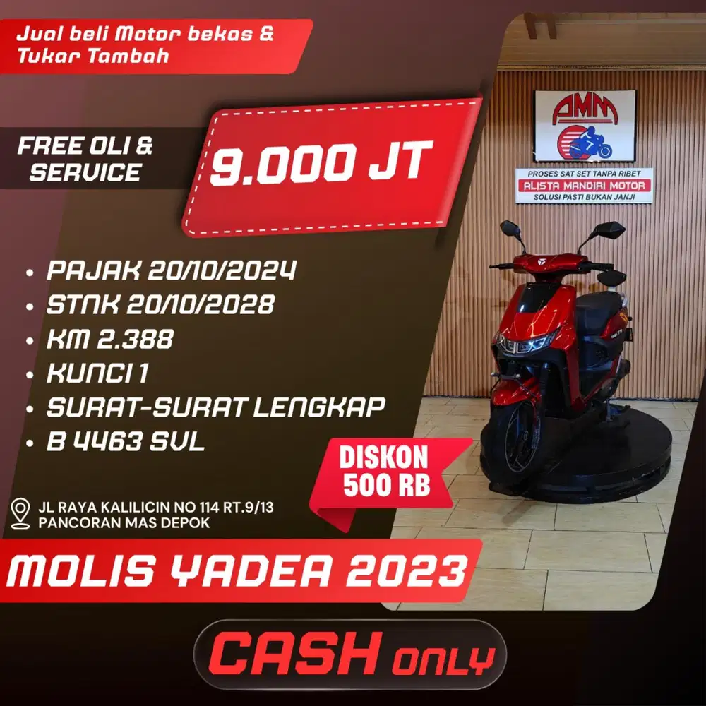 MOLIS YADEA 2023 KM LOW CASH ONLY ALISTA