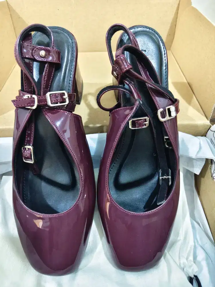 Luxia - Mary Mules Heels (Size 42) - Cherry Red