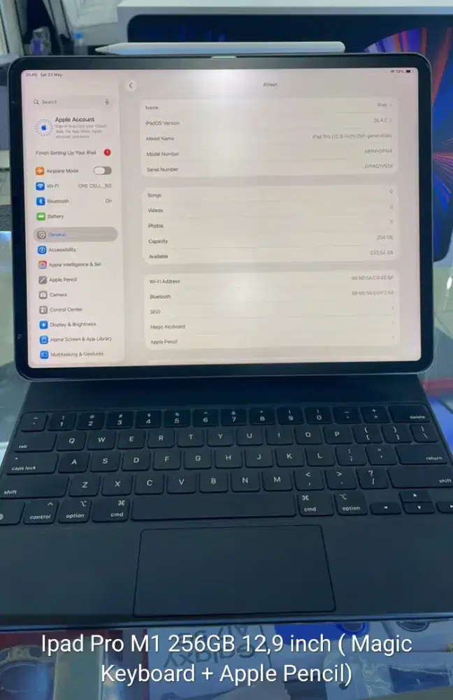 iPad Pro M1 256gb 12,9 inch (Magic Keybord + Apple Pencil)
Fullset