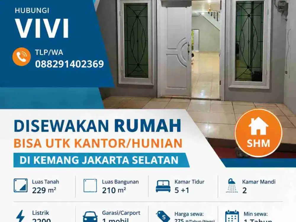 DISEWAKAN RUMAH BISA UTK KANTOR/HUNIAN DI KEMANG JAKARTA SELATAN