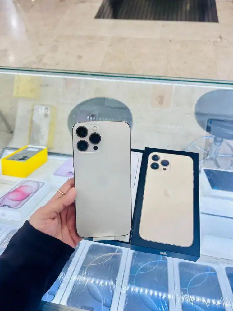 iPhone 13 Pro Max 512GB GOLD original Lengkap Dus kabel BH 73%