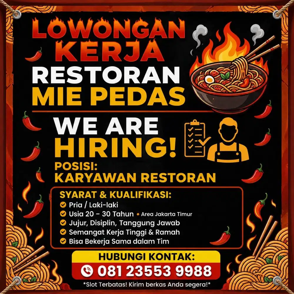 Dibutuhkan karyawan