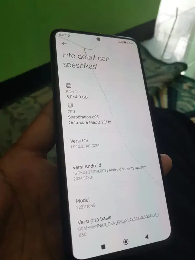 Xiaomi Note 11 pro 5G hp aja batangan Minus LCD Ori retak aja