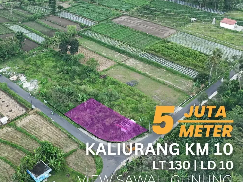 Jual Tanah Pinggir Jalan Timur Pasar Gentan Sop Pak Bayu View Sawah Gunung