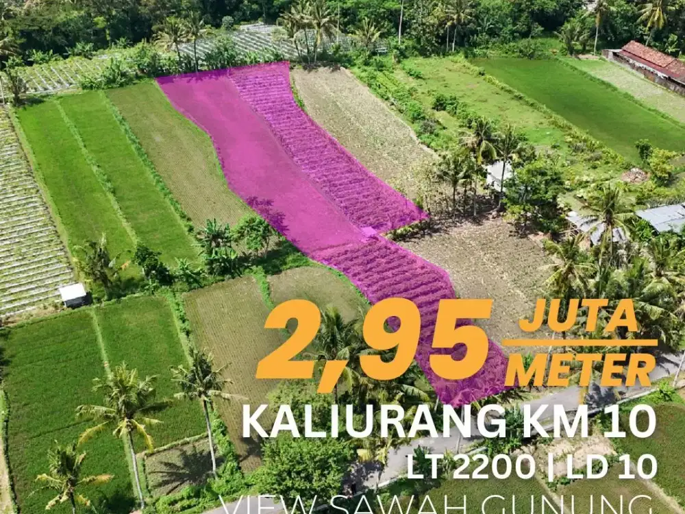 Jual Tanah Jalan Kaliurang Km 10 View Sawah Gunung Udara Sejuk Parit Mengalir