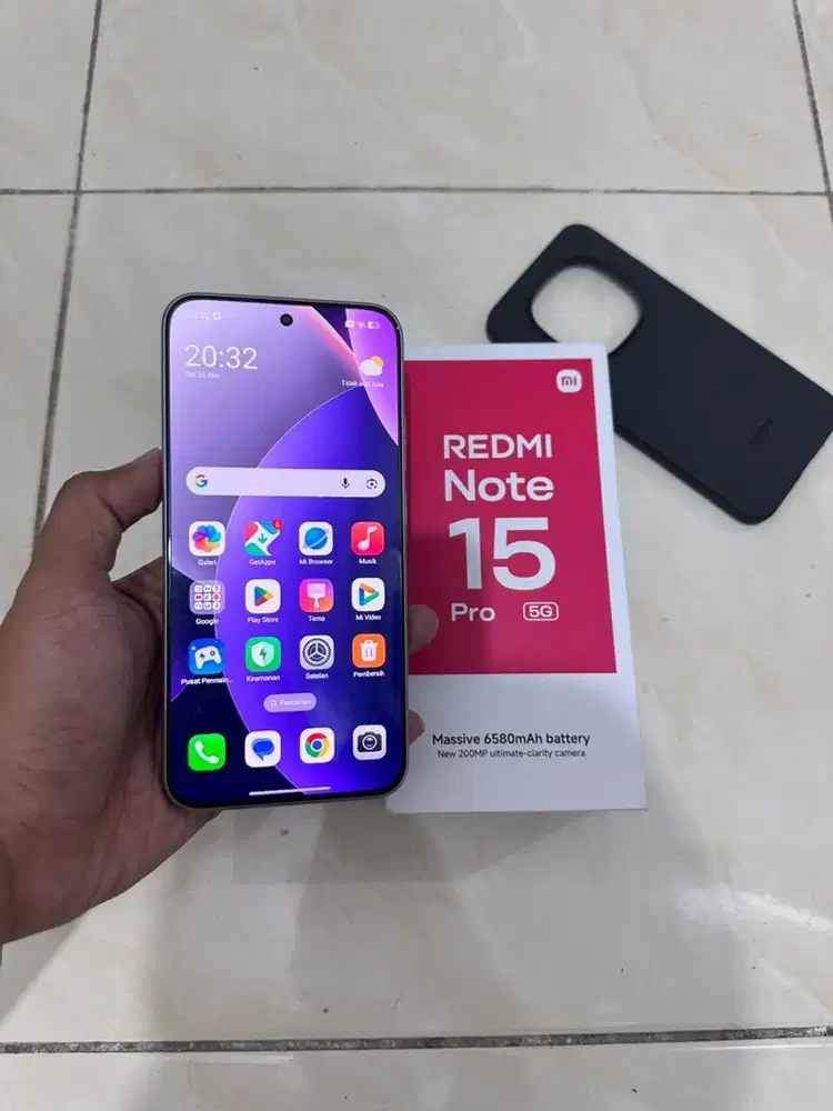 REDMI NOTE 15 PRO 5G RAM 8/256 GB FULLSET BARU 1 MINGGU PAKAI