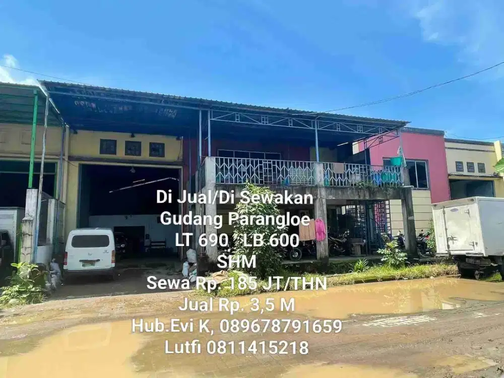 Di Sewakan dan Di Jual Gudang Parangloe , Makassar. (dekat Citraland Tallasa city)