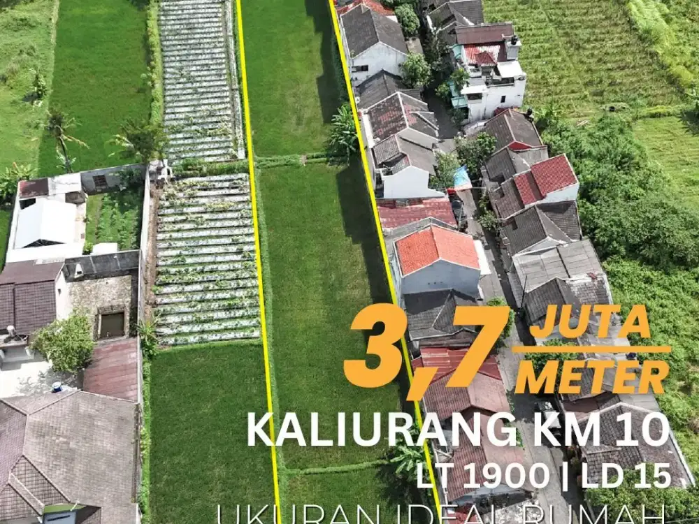 Jual Tanah Jalan Kaliurang KM 10 Lingkungan Rumah View Sawah Akses Mudah