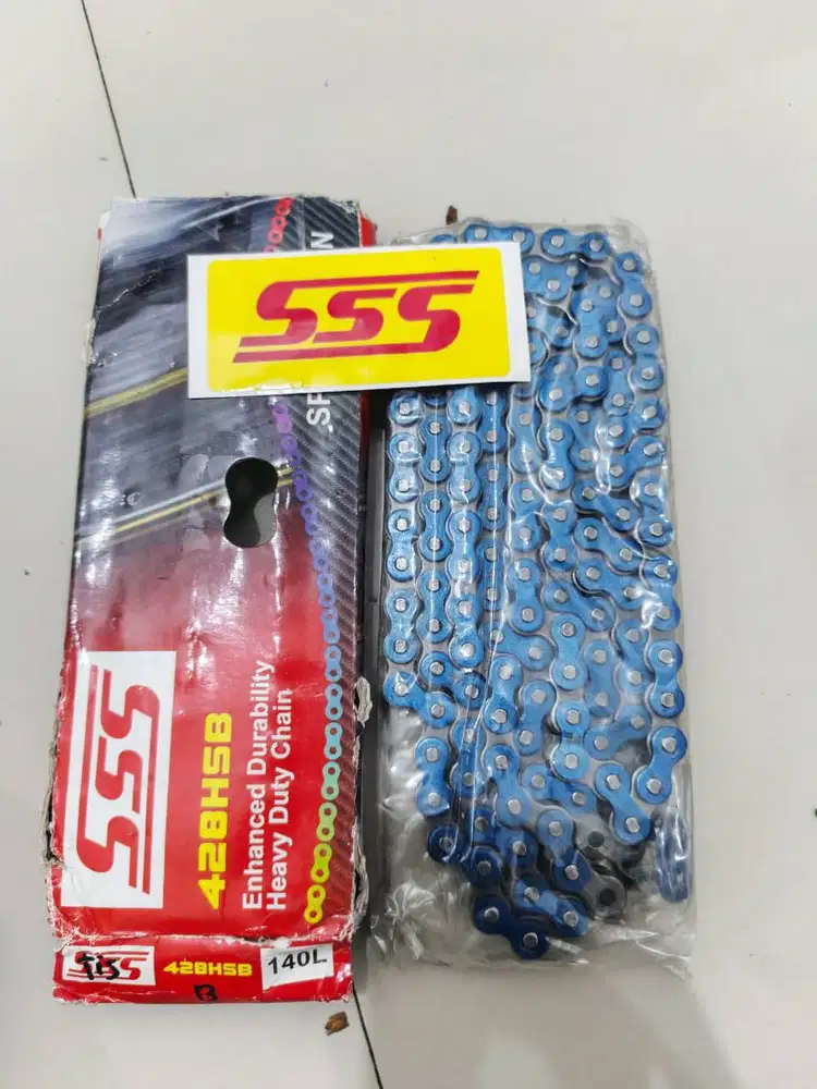 rante,rantai SSS triples S biru uk 428HSB 140L,ninja,GL,CB,rx king