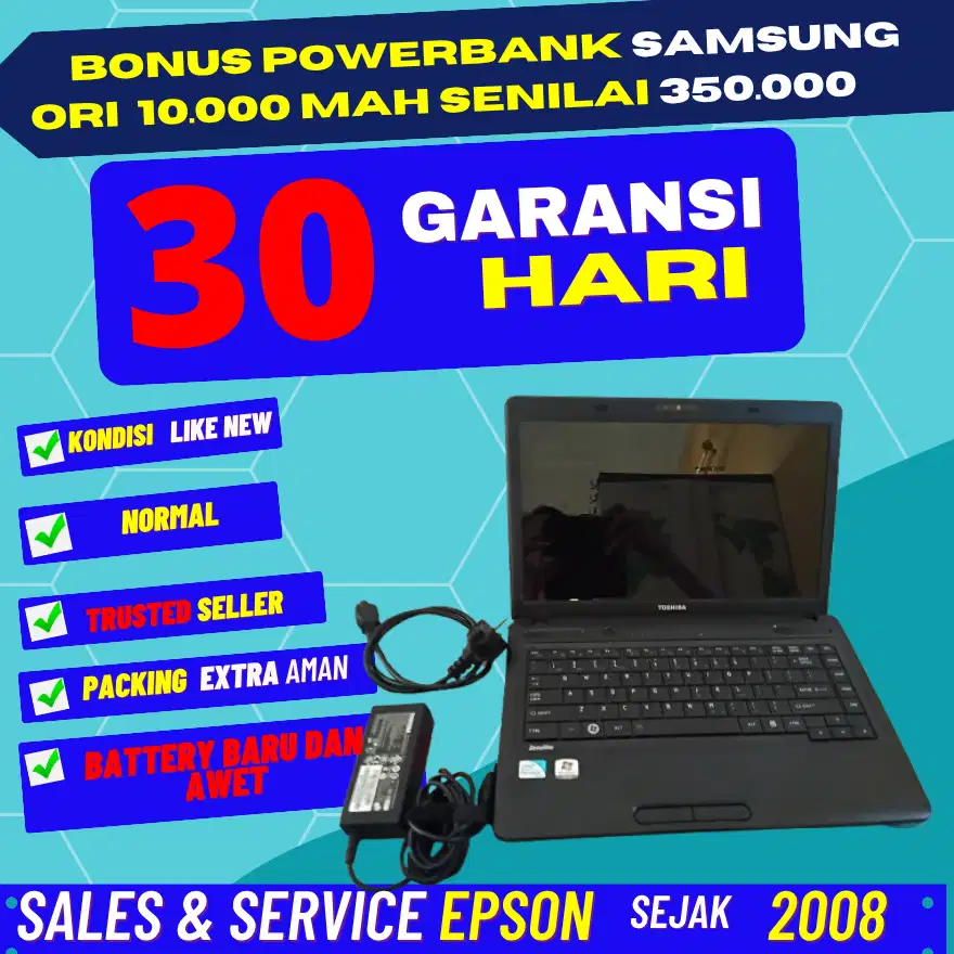 Laptop Toshiba Satelite C605 satellite BELUM PERNAH DIPAKAI like new