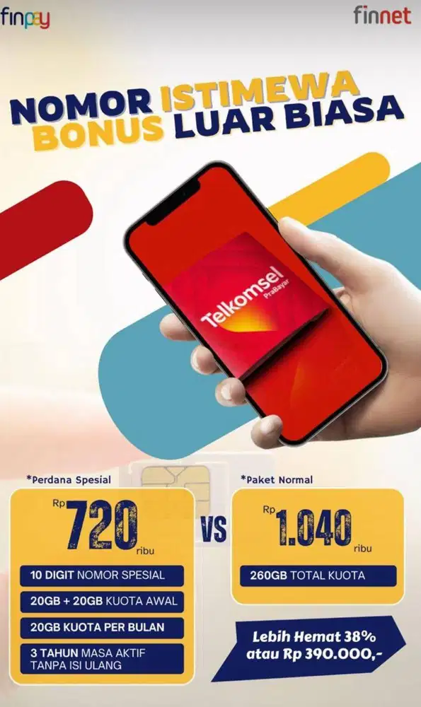 Jual Kartu Perdana Nomor Cantik 10 Digit 260GB setahun