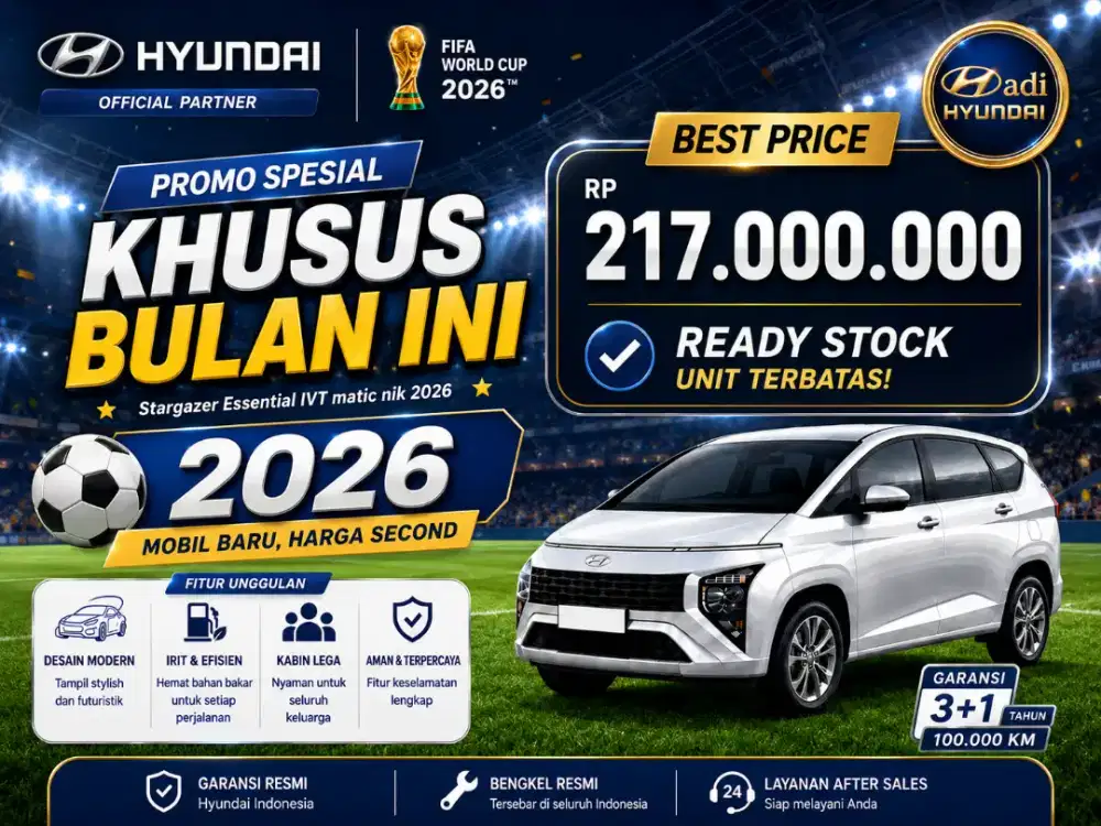 Hyundai Stargazer Cartenz x prime mobil Baru 2026 trend essential ivt