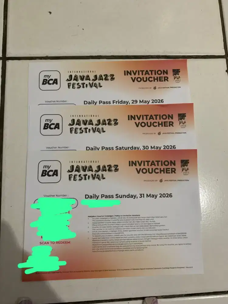 WTS Tiket Java Jazz 2026 Daily Pass 29, 30, 31 Mei Jumat Sabtu Minggu