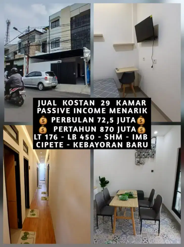 JUAL KOST KOSAN KOSTAN BARU AREA CIPETE KEBAYORAN BARU JAKARTA SELATAN