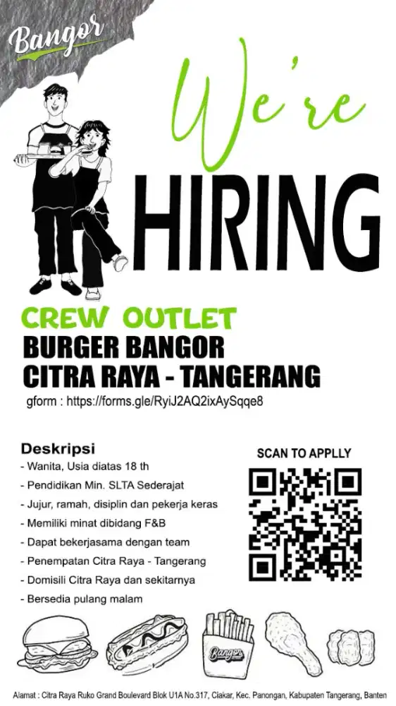 Crew Outlet Burger Bangor Citra Raya