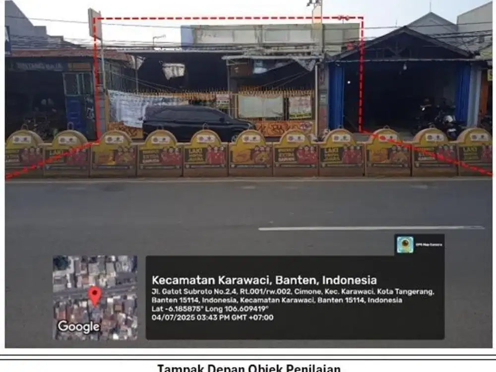 Dijual Lelang Ruko Jalan Gatot Subroto, Kelurahan Cimone, Kecamatan Karawaci, Kota Tangerang