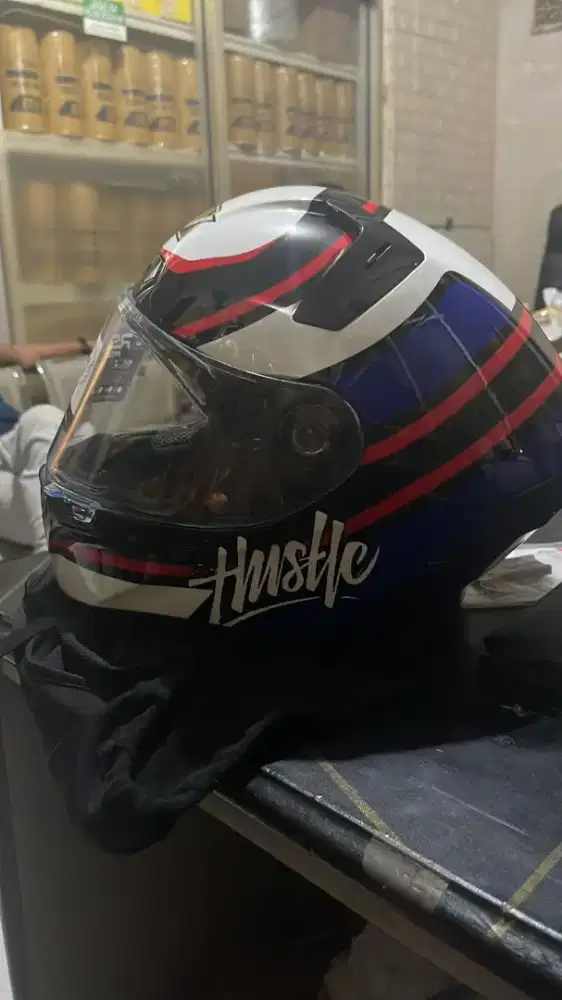 Dijual Helm Full Face RSV FFS21 Motif Hustle single visor . ukuran xxl