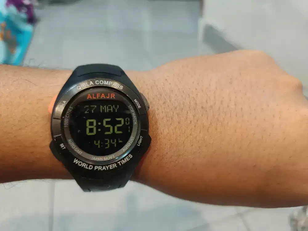 Jam Tangan Digital Al Fajr Qibla Compass WQ-18